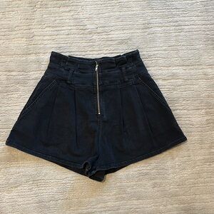 Iro black denim shorts